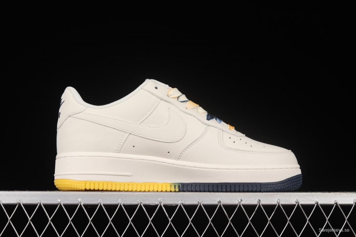 NIKE Air Force 11407 Low Su19 beige blue yellow Memphis Grizzlies city limited low-top casual board shoes TN2569-307