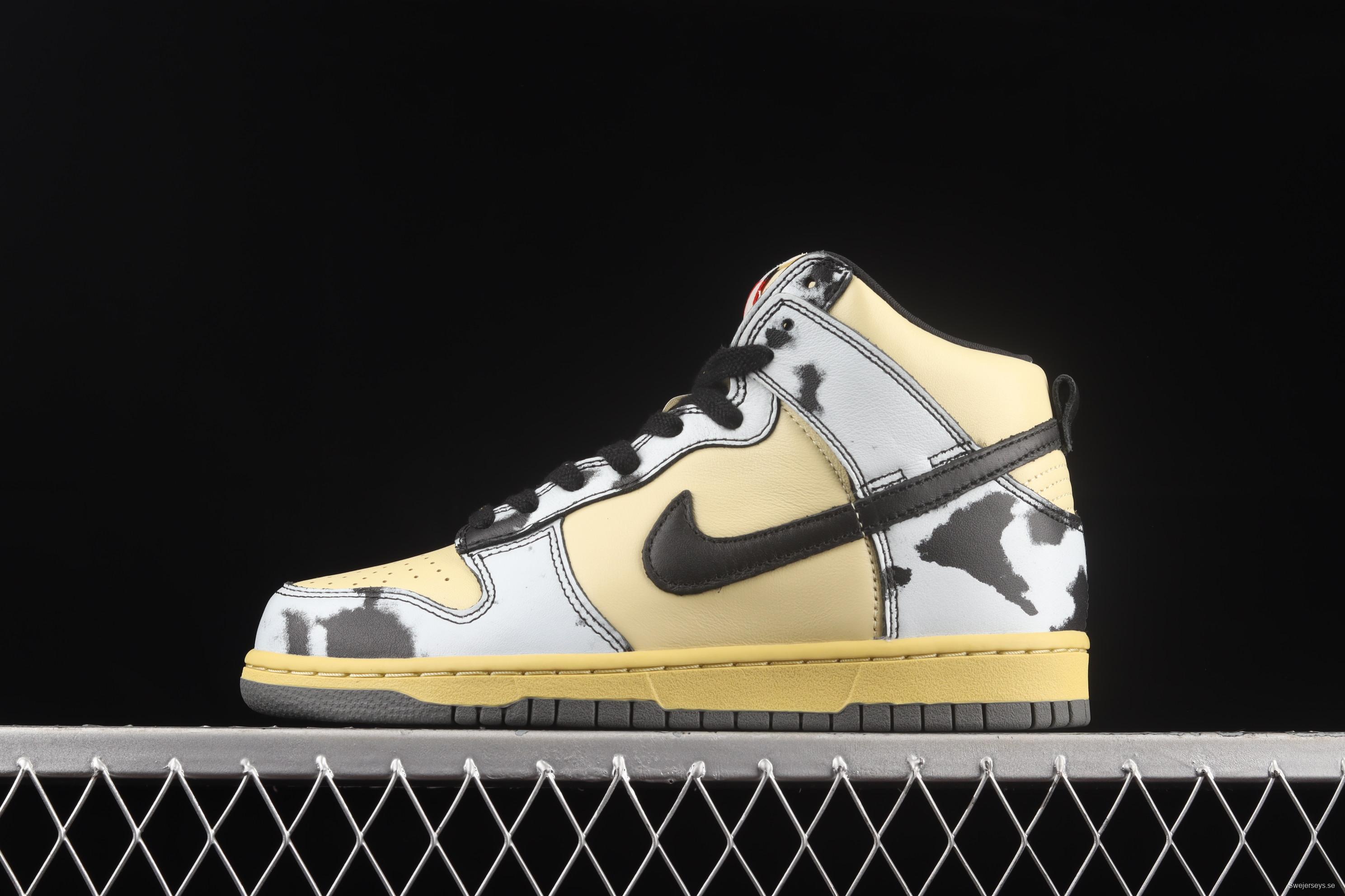 NIKE DUNK Hi 1985 SB gray-black pickling tie-dyed retro casual board shoes DD9404-700