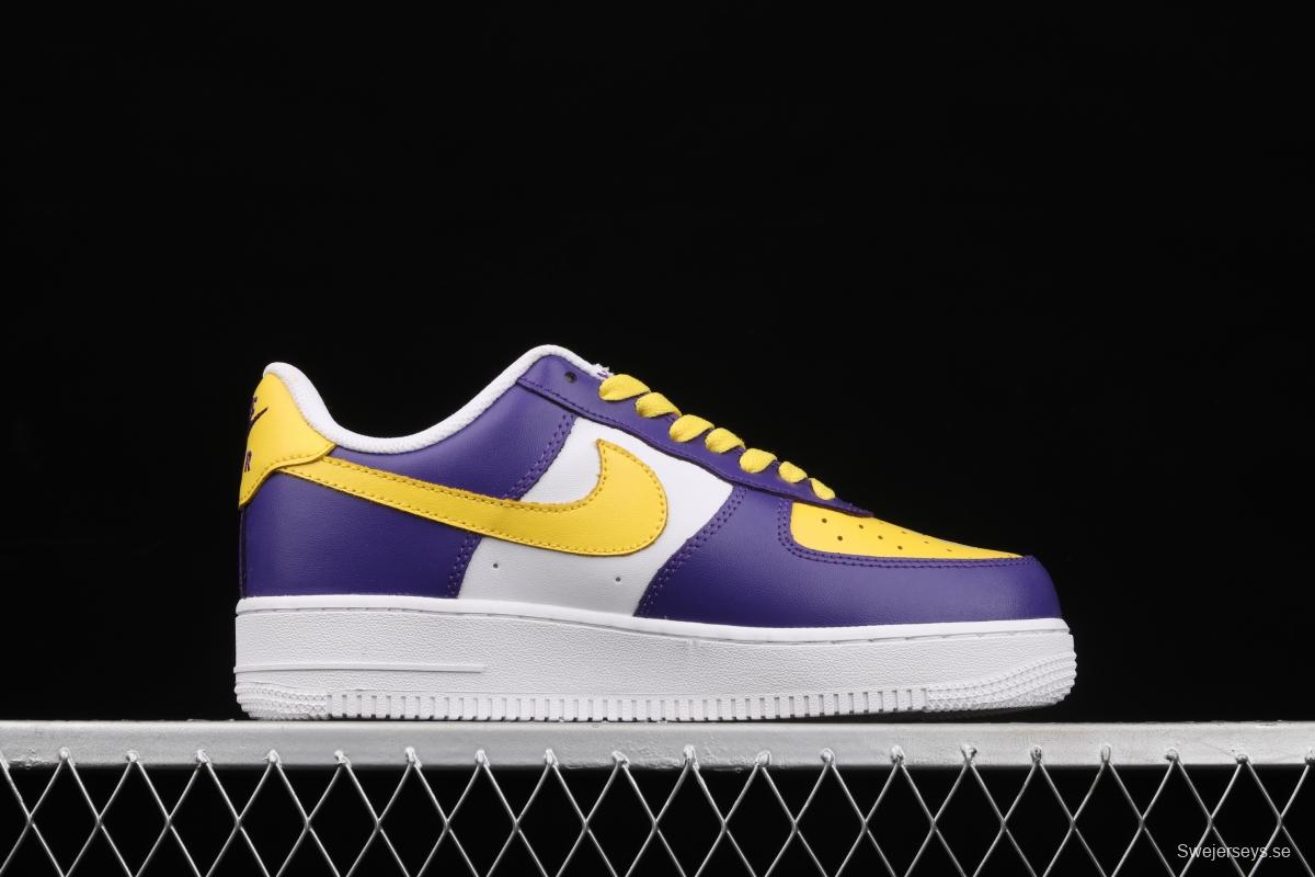 NIKE Air Force 1: 07 co-signed Kobe Bryant Lakers LA white and purple shoes with yellow color low-top casual shoes 315122-118