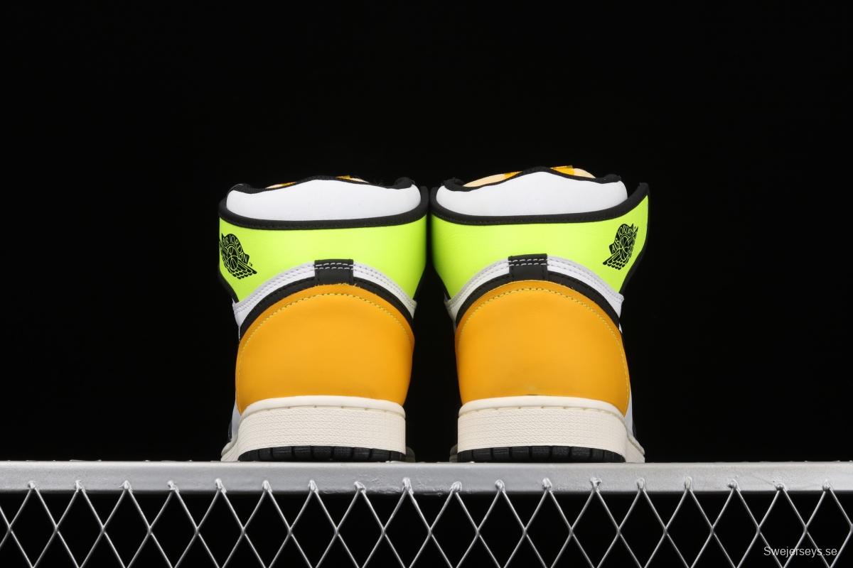 Air Jordan 1 Retro High OG fluorescent yellow toe 555088-118