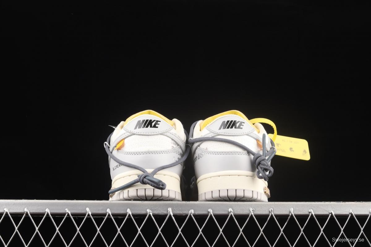 OFF-White x NIKE DUNK Low OW gray SB buckle rebound fashion casual board shoes DM1602-105