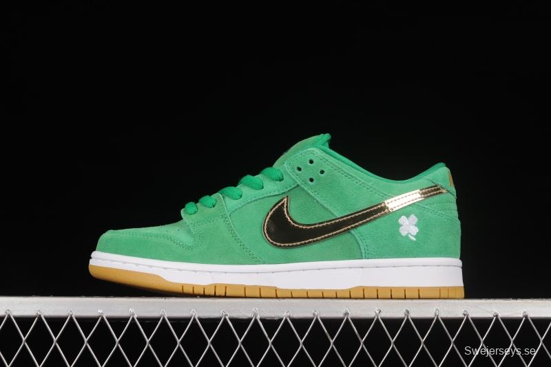 NIKE SB DUNK Low Pro Green Gold SB Buckle Backboard Fashion Casual Sneakers BQ6817-303