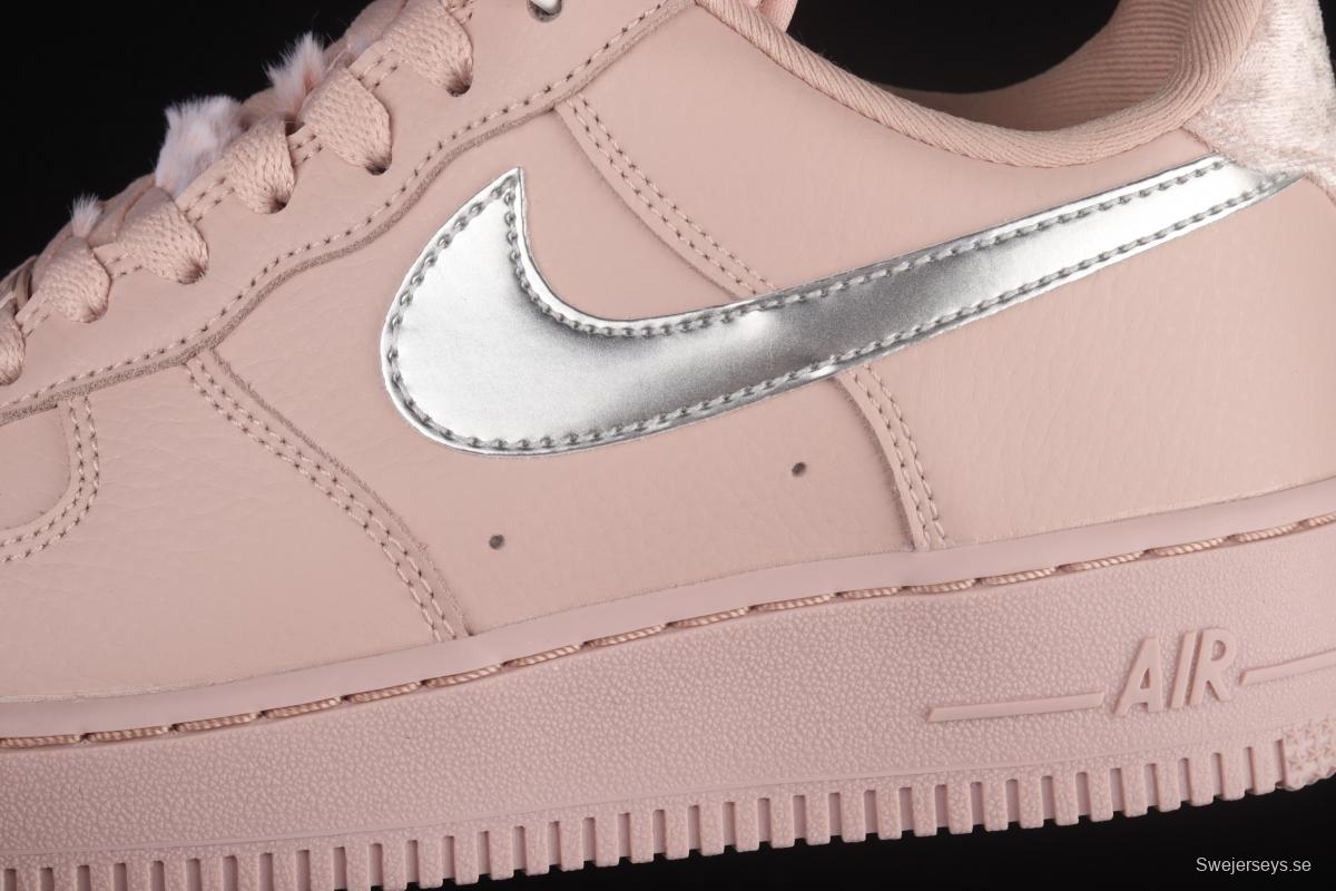 NIKE Air Force 1y07 silver pink low-top women's sports board shoes DO6724-601