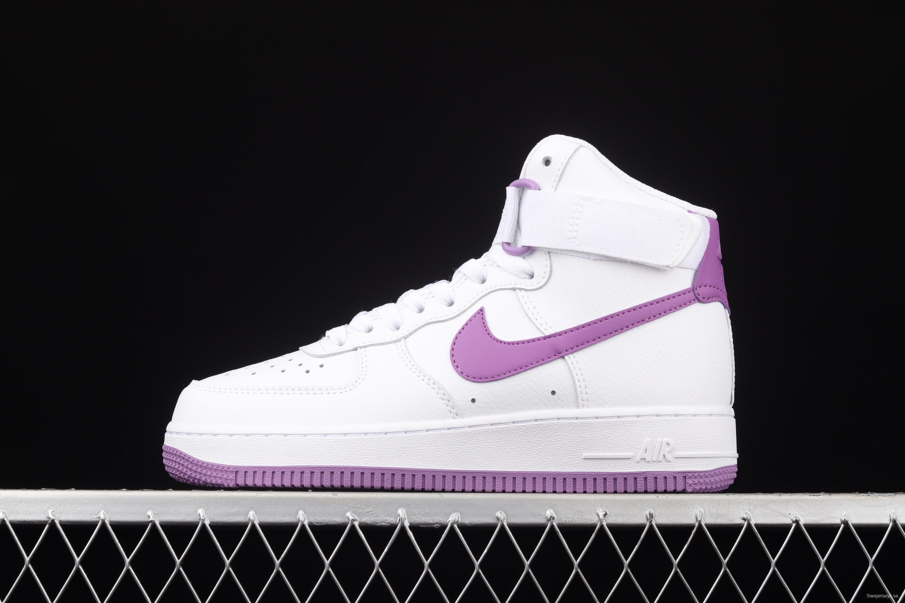 NIKE Air Force 1 High'07 white purple high top casual board shoes 334031-112