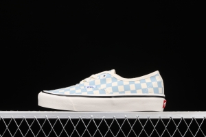 Vans Authentic 44 DX Anaheim milk blue and white checkerboard plaid low upper canvas shoes VN0A54F241J