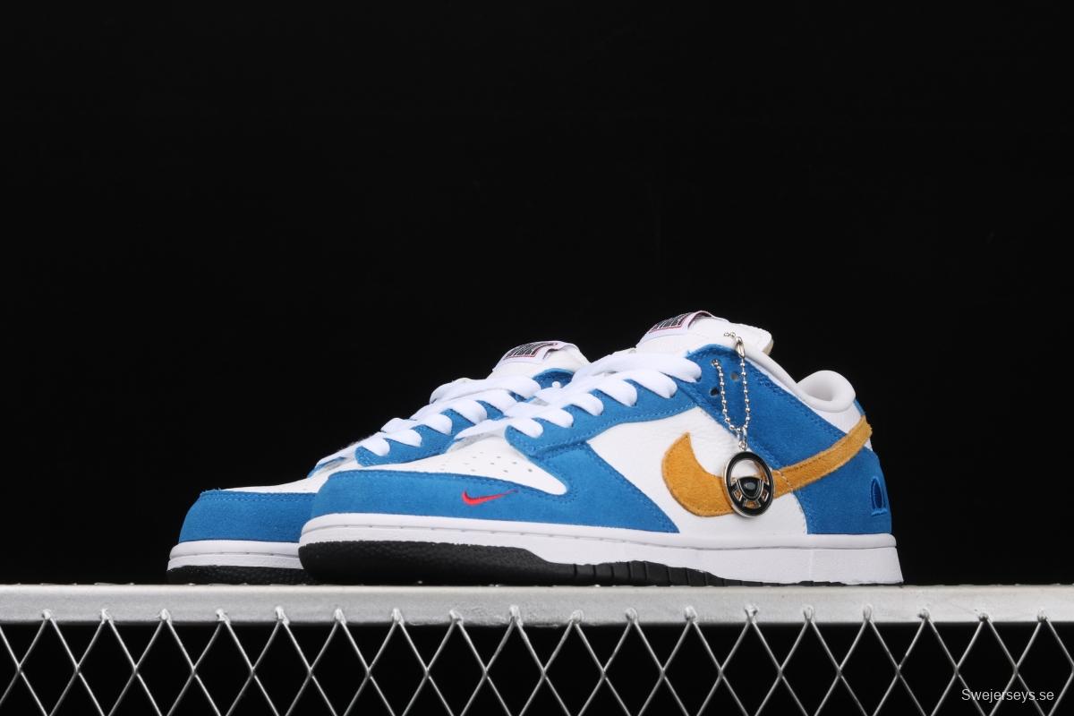 Kasina x NIKE SB DUNK Low co-signed blue and yellow retro low-top leisure sports skateboard shoes CZ6501-100