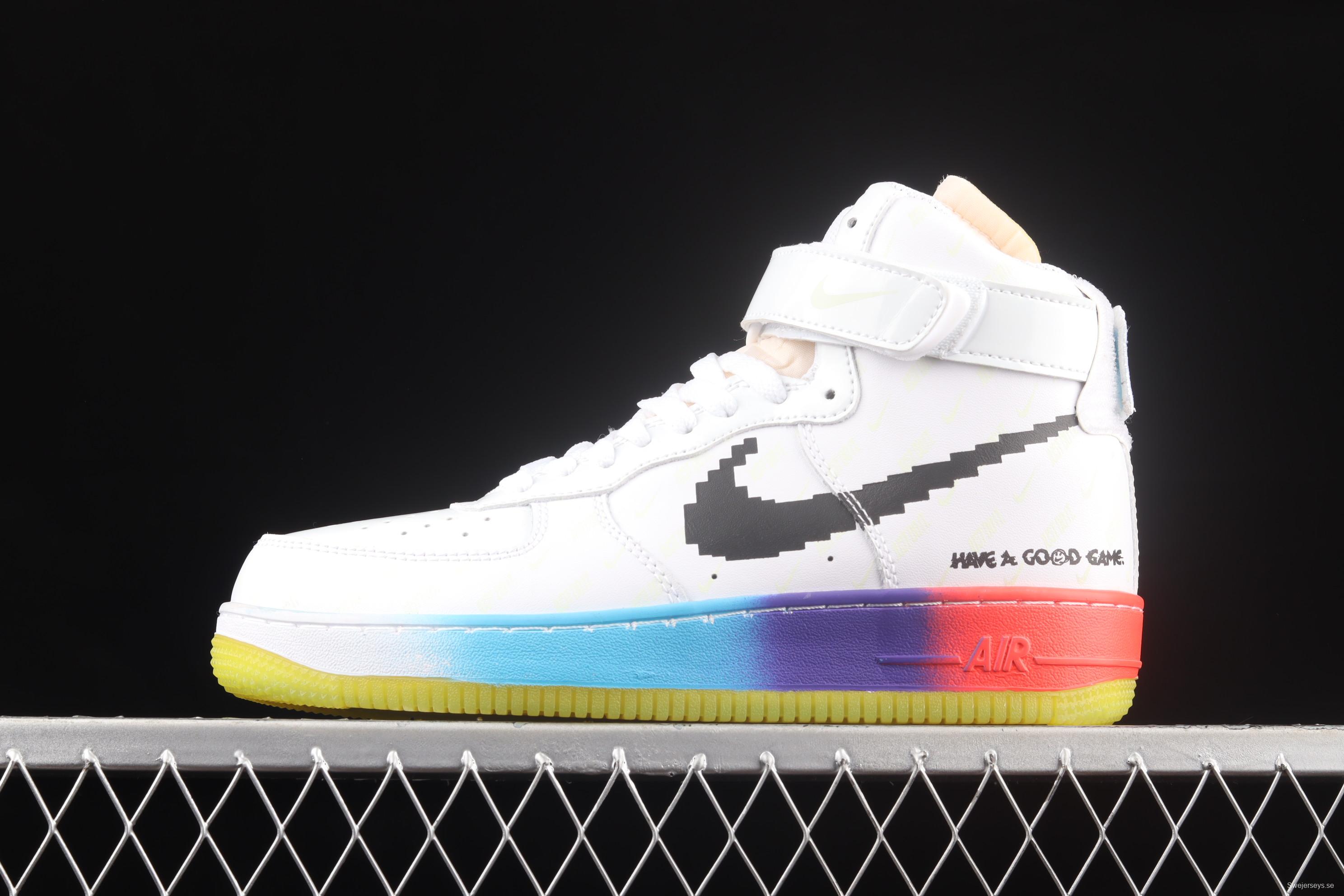 OFF-White x NIKE Air Force 1: 07 Vntg Suede Mix video game League of Legends skin luminous high-top casual board shoes DC2112-192