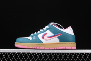 Parra x NIKE SB DUNK Low CN4504-105joint style tricolor hook embroidery rainbow geometric pattern casual low-top skateboard shoes