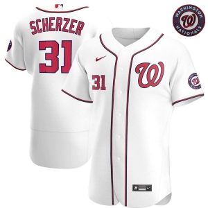 Men's Max Scherzer White Home 2020 Authentic Player Team Jersey