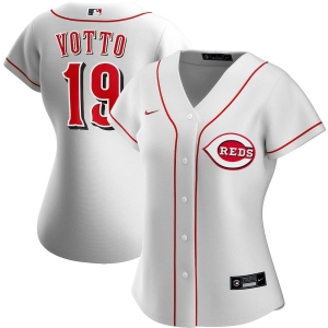 Women's Joey Votto White Home 2020 Player Team Jersey