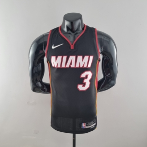 75th Anniversary Miami Heat WADE #3 Black NBA Jersey