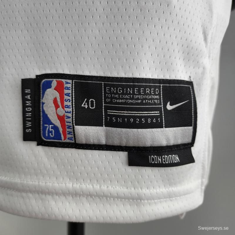 75th Anniversary TOSCANO #95 Los Angeles Lakers White NBA Jersey