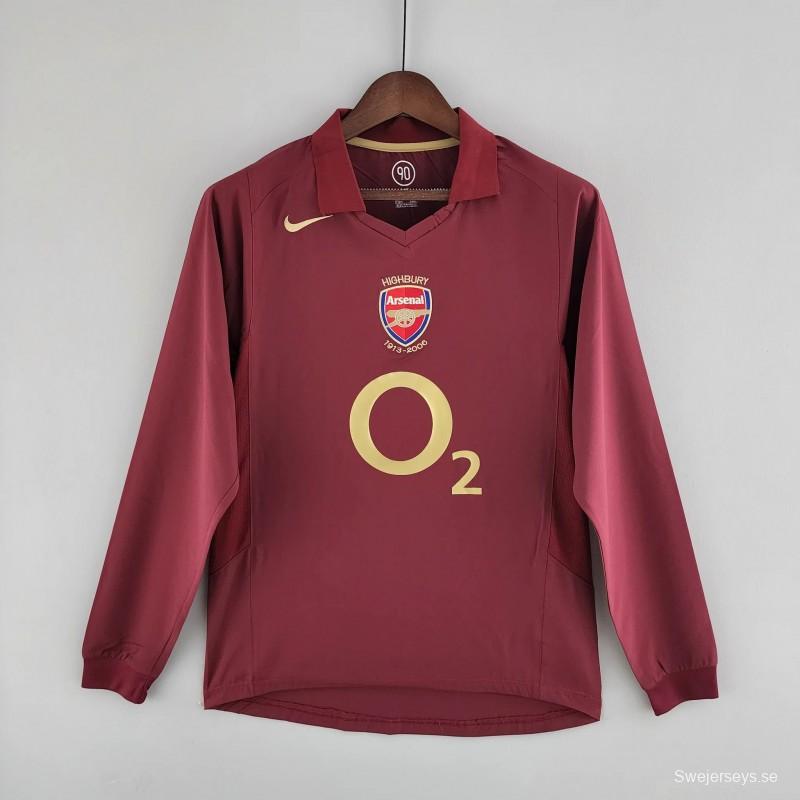 Retro 05/06 Arsenal Long Sleeve Home Jersey