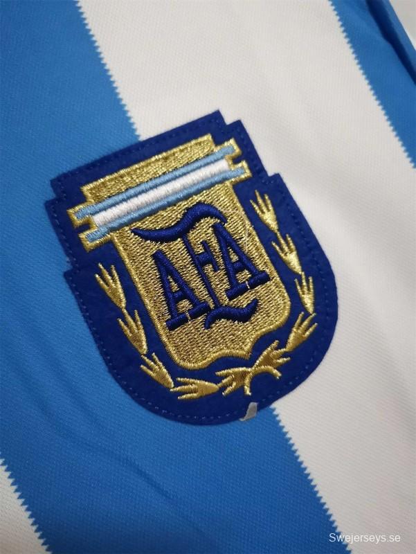 Retro 1986 Argentina Home Long Sleeve Jersey