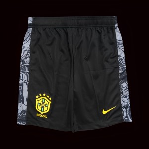 2024 Brazil Copa America Black Grey Goalkeeper Shorts